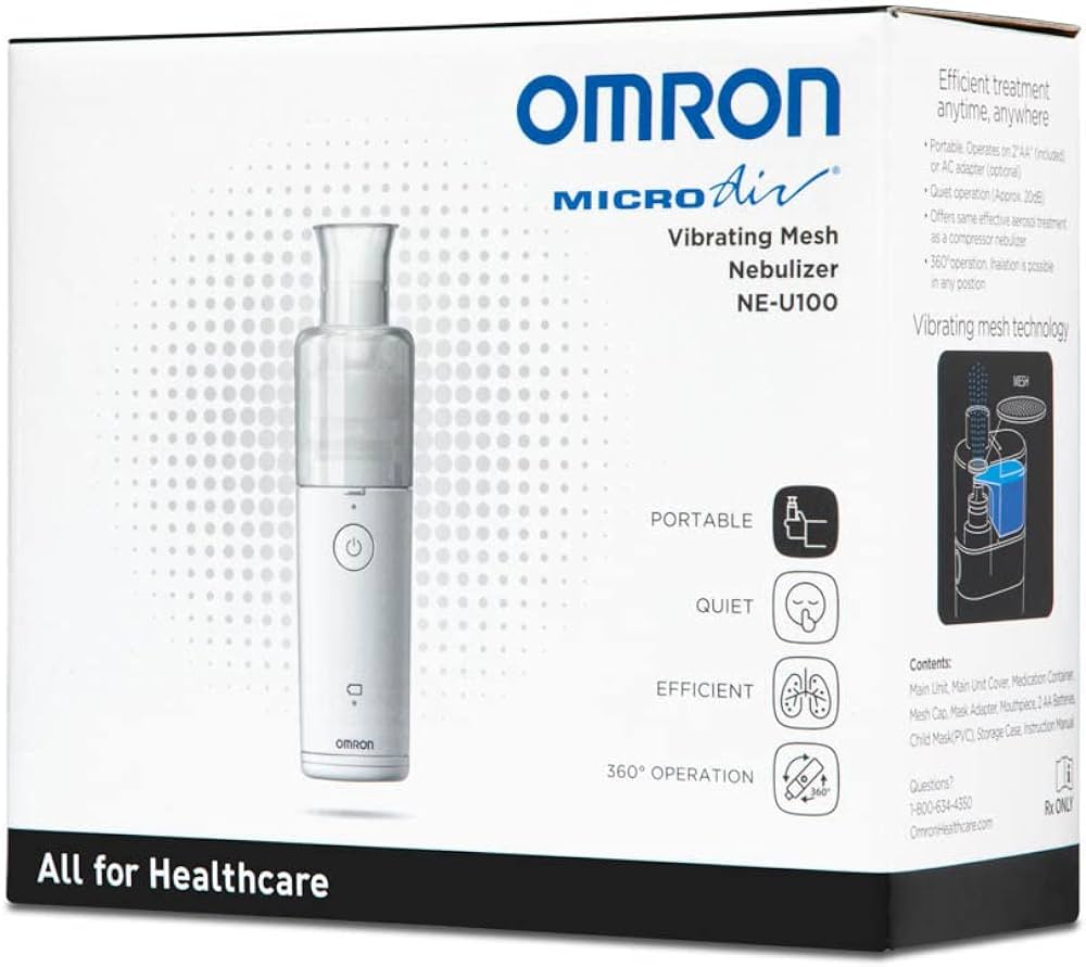 OMRON Taşınabilir MicroAir Taşınabilir Pille Çalışan Nebulizatör (Model NE-U100)
